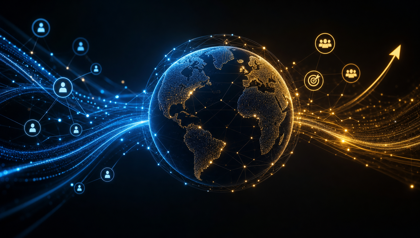 Global digital network representing Elite Global Ventures' worldwide reach